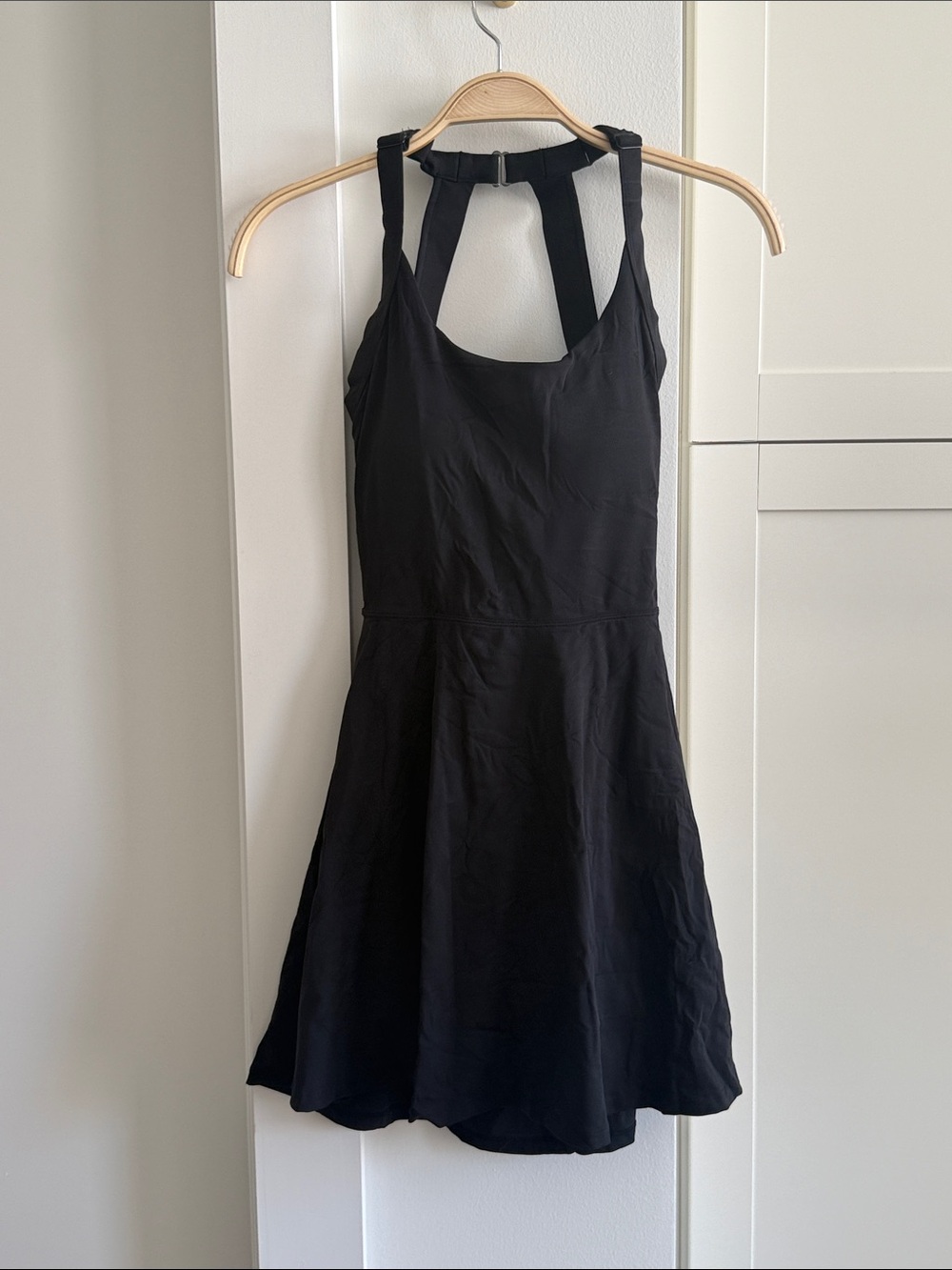 Women's Black Athletic Dress with Strappy Back